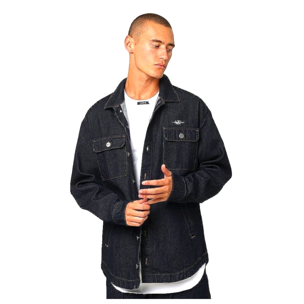 NWT The Anti Order Mens Oversized Denim Shirt Jacket Dark indigo Streetwear L